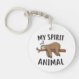 Porte-clefs Mon Animal Spirituel Cadeau Drôle de Paresseux