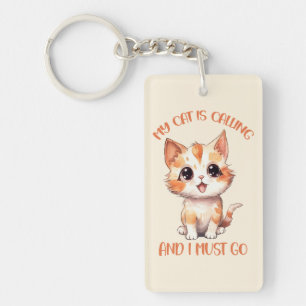 Porte-clefs Mon Chat Appelle Un Chat Orange Cute