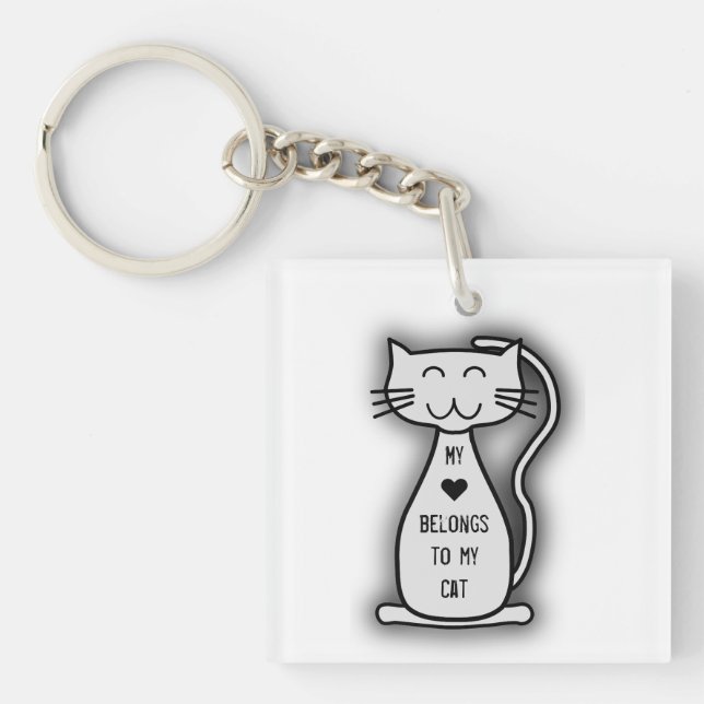 Porte-clefs Mon chat de coeur (Devant)