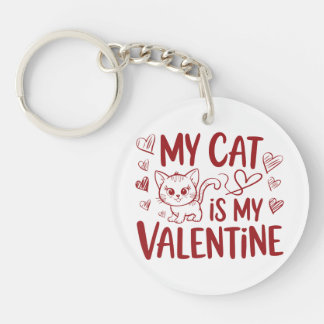 Porte-clefs Mon chat est mon Valentin