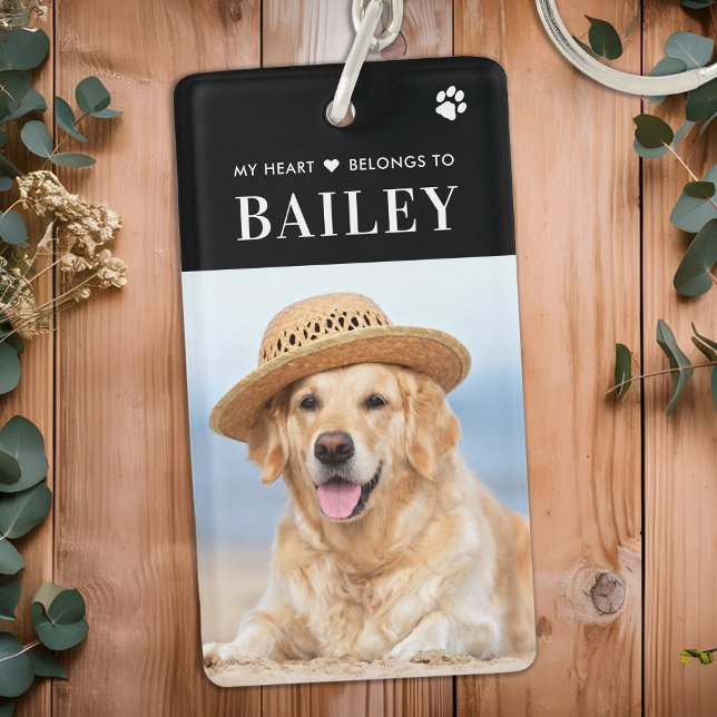 Porte-clefs Mon Coeur Appartient À Chien Photo Animal De Compa (Créateur téléchargé)