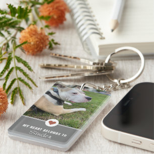 Porte-clefs Mon cœur appartient à Dog 2 Photos