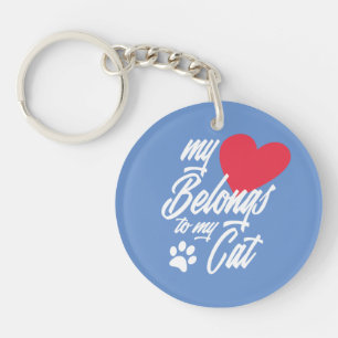 Porte-clefs Mon coeur appartient à mon chat Valentine Porte -