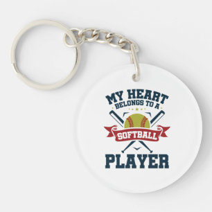 Porte-clefs Mon coeur appartient à un joueur de softball