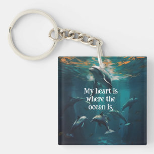 Porte-clefs Mon coeur est là où l'océan est porte - clé