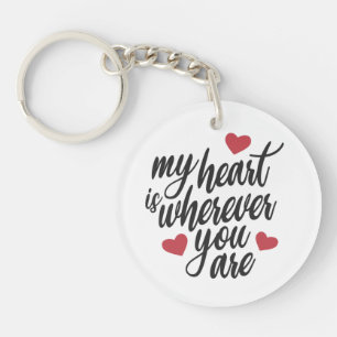 Porte-clefs Mon coeur est partout où vous êtes Valentin Port
