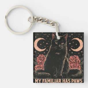 Porte-clefs Mon familier a des pattes - Chat noir mystique et 