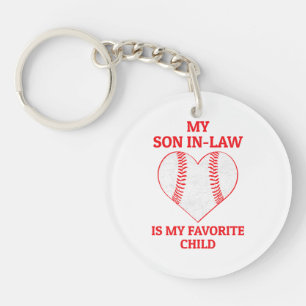 Porte-clefs Mon gendre est mon enfant préféré - Fan de basebal