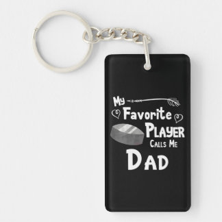 Porte-clefs Mon Joueur préféré m'appelle Papa Hockey Puck