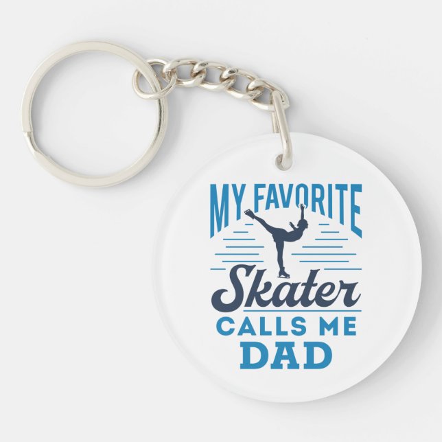 Porte-clefs Mon Patinage favori M'Appelle Papa Patinage artist (Devant)