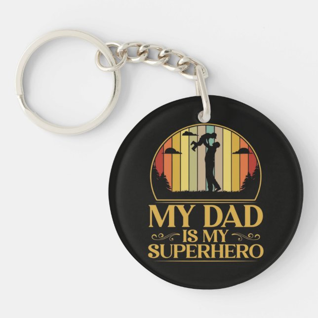 Porte-clefs Mon père est mon super héros (Devant)