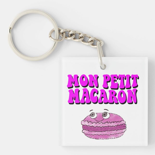 Porte-clefs Mon Petit Macaron Texte Super rétro (Devant)