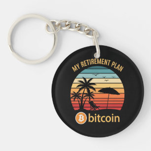 Porte-clefs Mon Plan De Retraite Bitcoin Plage Coucher De Sole