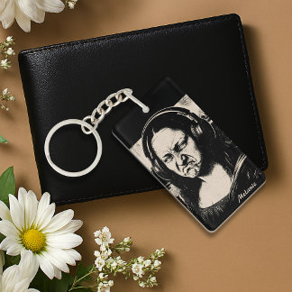 Porte-clefs Mona Lisa Bass Face Funny Music Lovers DJs