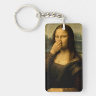 Porte-clefs Mona Lisa se tenant le nez n°2