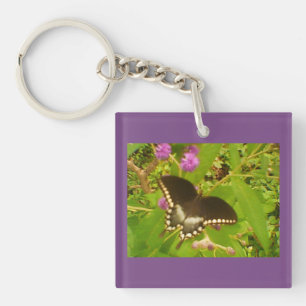 Porte-clefs Monarque noir violet