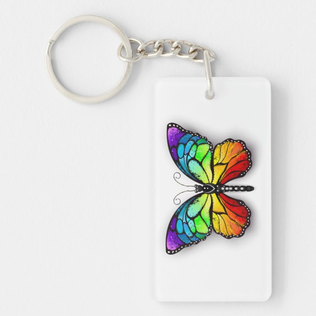 Porte-clefs Monarque papillon arc-en-ciel (Devant)