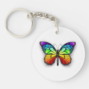 Porte-clefs Monarque papillon arc-en-ciel