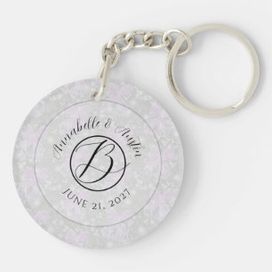 Porte-clefs Monogram Coquette Rose rubans transparents- Mariée