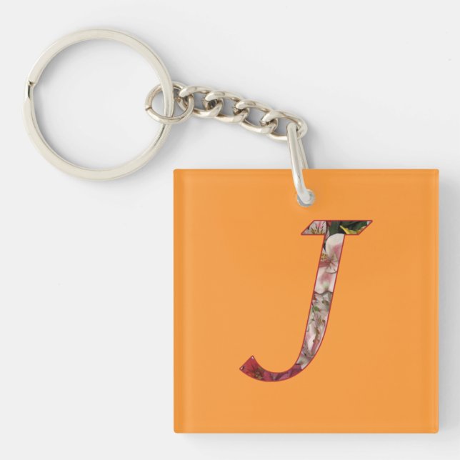 Porte-clefs Monogram J Floral Design Porte - clé (Devant)