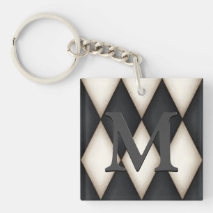 Porte-clefs Monograme de Black & White Harlequin