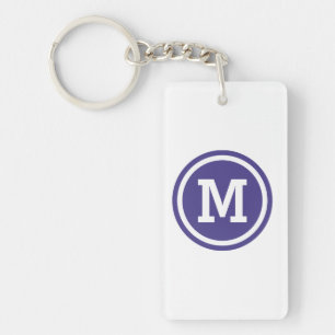 Porte-clefs Monogramme bleu ardoise foncée