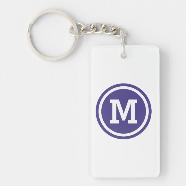 Porte-clefs Monogramme bleu ardoise foncée (Devant)