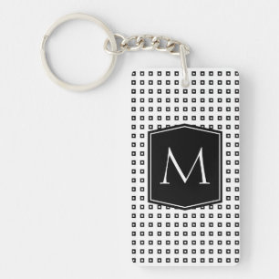 Porte-clefs Monogramme carré de motif personnalisable