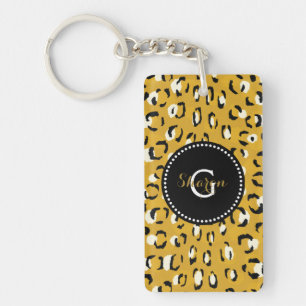 Porte-clefs Monogramme chic moderne de motif d'impression de
