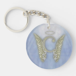 Porte-clefs Monogramme d'ange de la lettre C