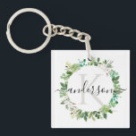 Porte-clefs MONOGRAMME DE COULEUR D'EAU DU cool SUCCULENT WREA<br><div class="desc">Si vous avez besoin d'une personnalisation ou d'autres éléments correspondants,  n'hésitez pas à me contacter à l'adresse info@yellowfebstudio.com</div>