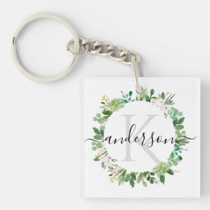 Porte-clefs MONOGRAMME DE COULEUR D'EAU DU cool SUCCULENT WREA