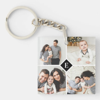 Porte-clefs Monogramme de famille de collection de photos Inst
