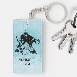 Porte-clefs Monogramme de gardien des objectifs de hockey sur 