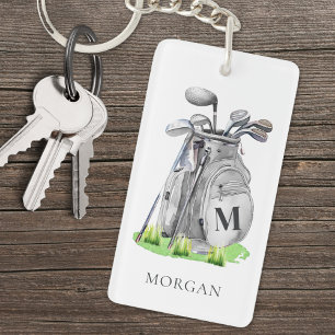Porte-clefs Monogramme de golfeur personnalisé