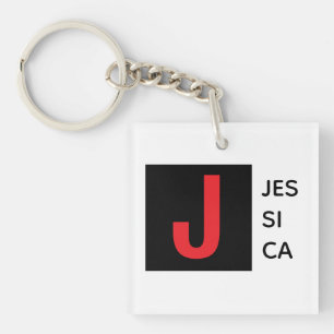 Porte-clefs Monogramme de nom professionnel élégant moderne