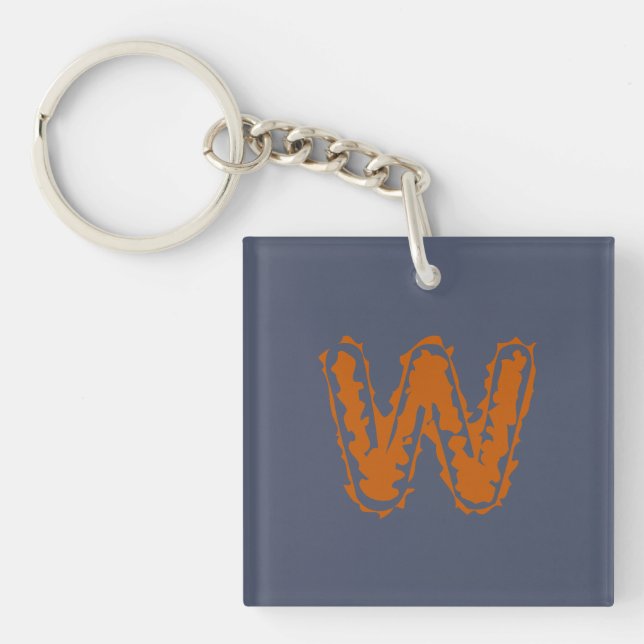 Porte-clefs Monogramme déplaisant avec collision orange sur bl (Devant)
