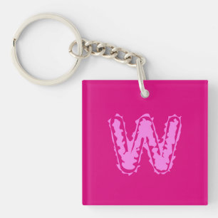 Porte-clefs Monogramme déplaisant rose sur rose