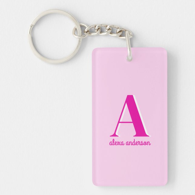 Porte-clefs Monogramme Dolly Rétro Rose chaud (Devant)