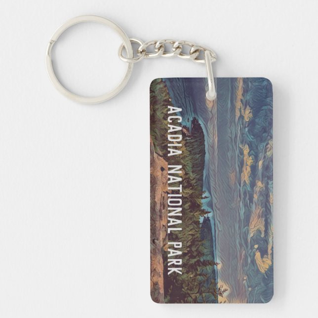 Porte-clefs Monogramme du parc national Acadia Sky (Devant)