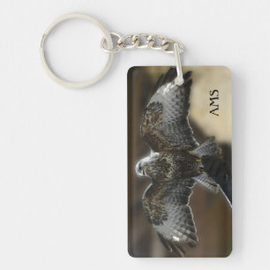 Porte-clefs Monogramme du refuge faunique Hawk avec ailes