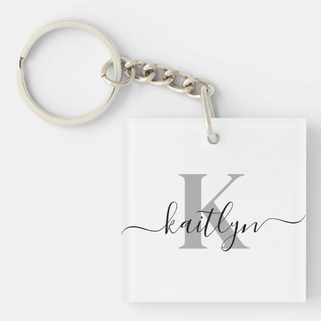 Porte-clefs Monogramme Élégant (Devant)
