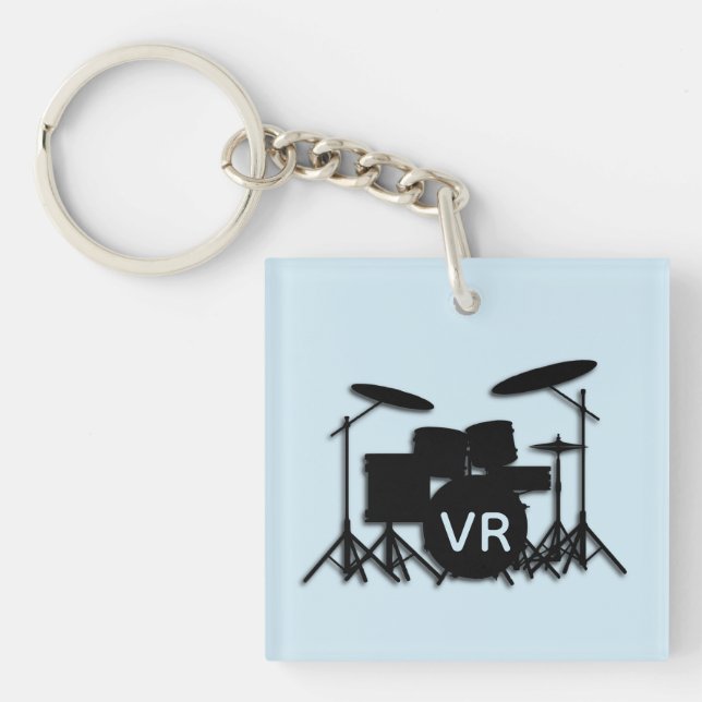 Porte-clefs Monogramme Ensemble de tambour Coque Collier plaqu (Devant)