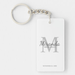 Porte-clefs Monogramme et nom de la servante d'accueil personn