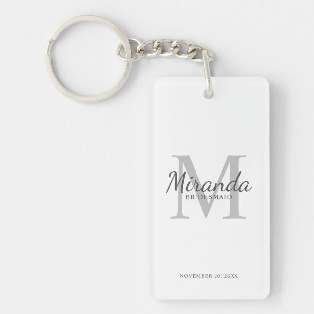 Porte-clefs Monogramme et nom de la servante d'accueil personn (Devant)