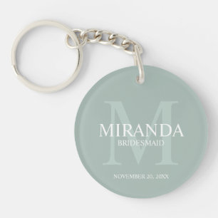 Porte-clefs Monogramme et nom de la servante d'accueil personn