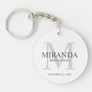 Porte-clefs Monogramme et nom de la servante d'accueil personn