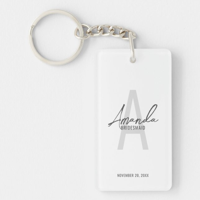 Porte-clefs Monogramme et nom d'une servante d'État moderne pe (Devant)