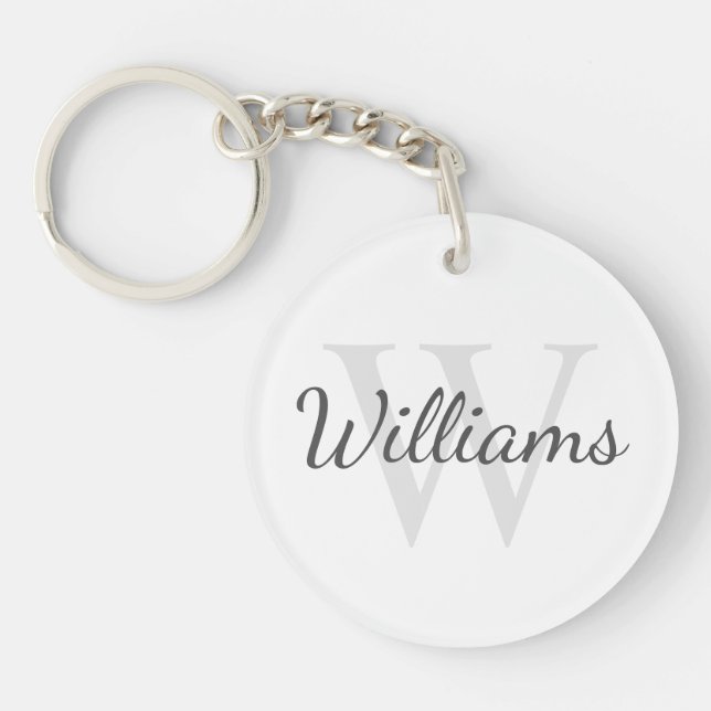 Porte-clefs Monogramme et nom personnalisés (Devant)