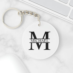 Porte-clefs Monogramme et nom personnalisés